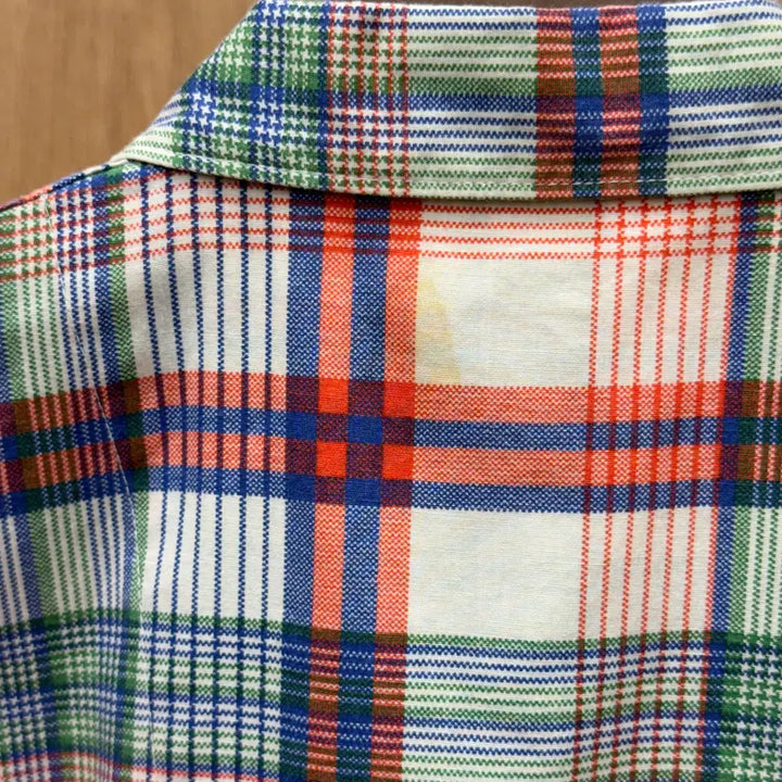 [BUNJANG] Moschino Chip &amp; Chic Checkered Short Sleeve Cotton Shirt / 모스키노 칩앤시크 체크 반팔 코튼 셔츠 언더웨어 라인 멀티 컬러