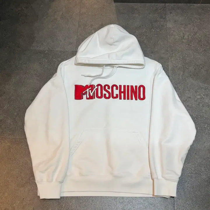 [BUNJANG] Moschino Hoodie White L Size / 모스키노 후드티 화이트 L사이즈