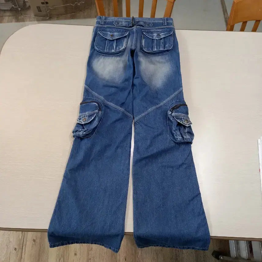 [BUNJANG] KOREA Pocket Cargo Flare Denim Jeans / 27 KOREA 포켓 카고 플레어데님 27-618