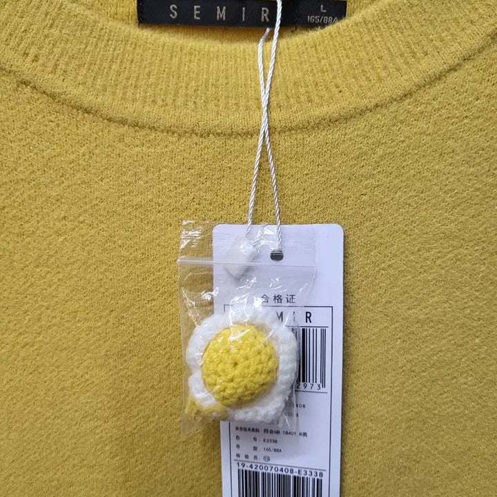 [BUNJANG] SEMIR Mustard Yellow Round Knit (New) / [새상품/L] 세미르(SEMIR) 머스타드 옐로우 라운드 니트