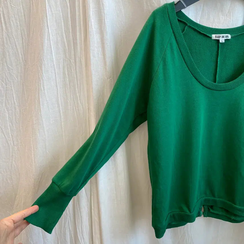 [BUNJANG] CLEF DE SOL Green Round Top (L) / CLEF DE SOL 그린 라운드탑(L)