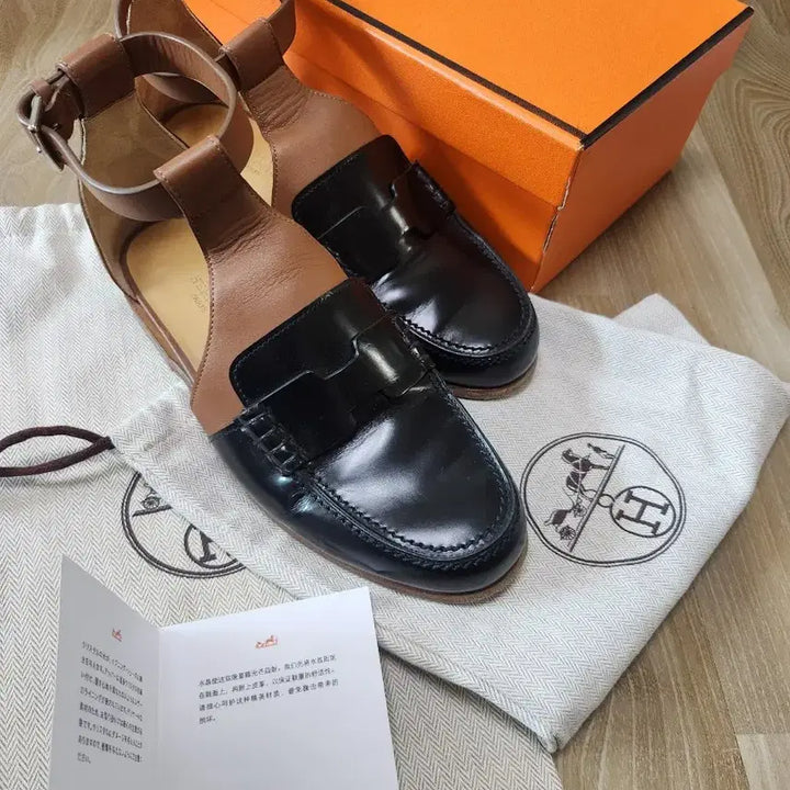 [BUNJANG] Hermès Sandals Loafers Black/Brown 36 Full Set / 정품) 에르메스 샌들 로퍼 슈즈 블랙/브라운 36 박스풀세트