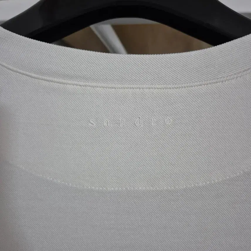 [SOLD OUT] 산드로옴므 코튼 소매배색 반팔티 XL 화이트