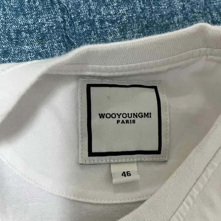 [BUNJANG] Wooyoungmi Back Logo Short Sleeve White T-shirt / 우영미 백로고 반팔 화이트 46사이즈