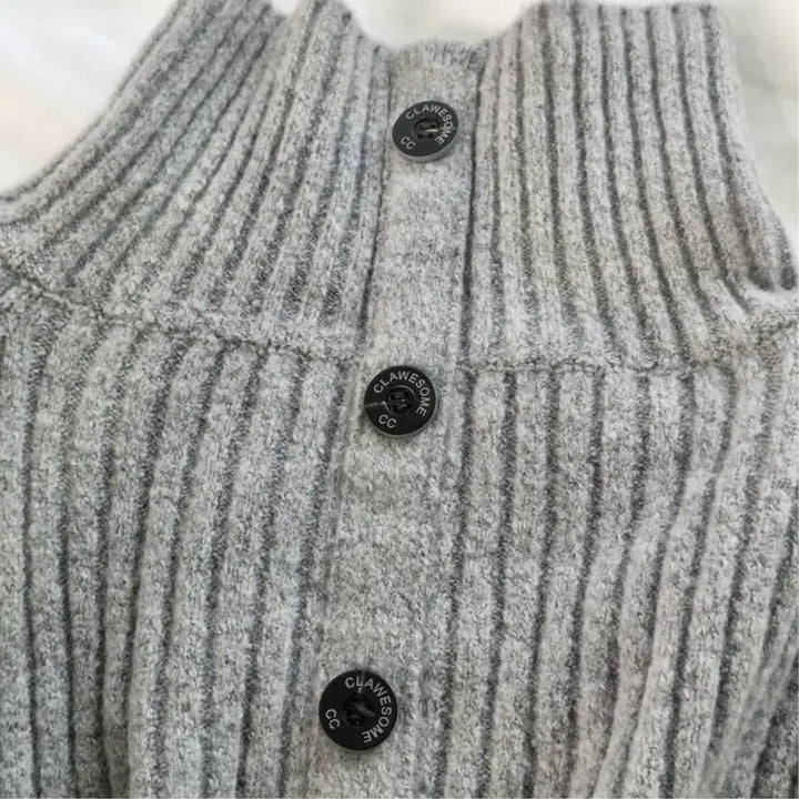 [BUNJANG] CC Collect Grey High Neck Cropped Knit Bolero / 씨씨콜렉트 그레이 하이넥 크롭 니트 볼레로 F