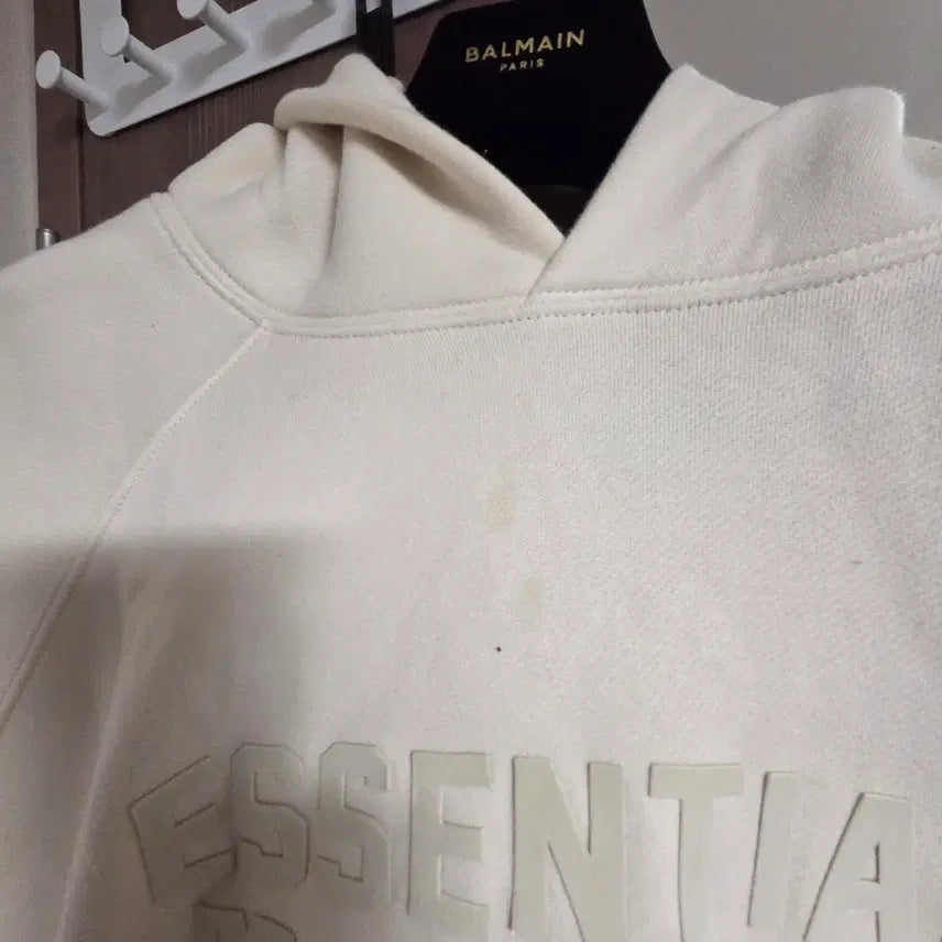 [BUNJANG] Fear of God Essentials 3D Silicon Pullover Hoodie Cream XL / 피어오브갓 에센셜 3D 실리콘 풀오버 후디 크림 XL