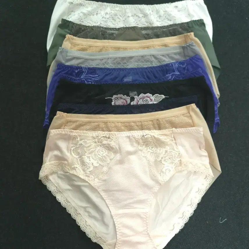 [BUNJANG] Hemline Lace Panties - 10-Piece Set (Size 100) / (사이즈 100)햄라인 레이스 팬티 10장세트
