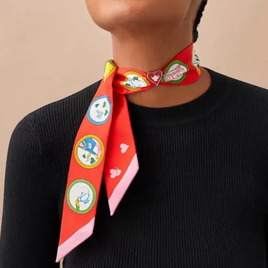 [BUNJANG] Hermes Twilly Scarf Set with Scarf Ring / 에르메스 트윌리 스카프 레드 스카프링세트