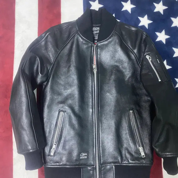 [BUNJANG] Stigma MA-1 Genuine Leather Jacket / 스티그마 MA-1 소가죽 자켓