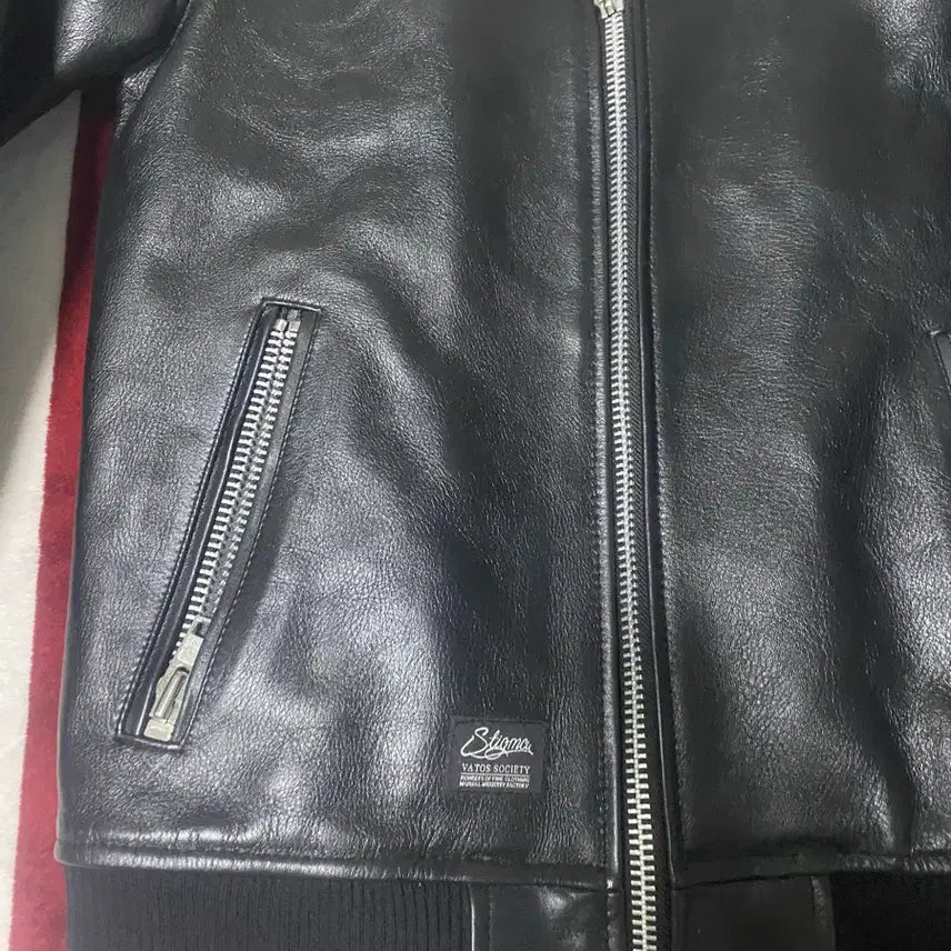 [BUNJANG] Stigma MA-1 Genuine Leather Jacket / 스티그마 MA-1 소가죽 자켓