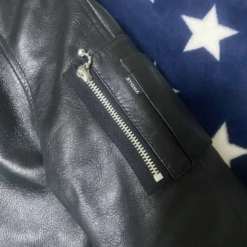 [BUNJANG] Stigma MA-1 Genuine Leather Jacket / 스티그마 MA-1 소가죽 자켓