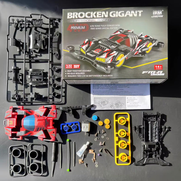 [BUNJANG] Broken Gigant Anicolor 4WD Mini Car 1/32 Motorized Vehicle Tamiya / 브로켄 기간트 무광블랙 4WD 미니카 1/32 모터라이즈 자동차
