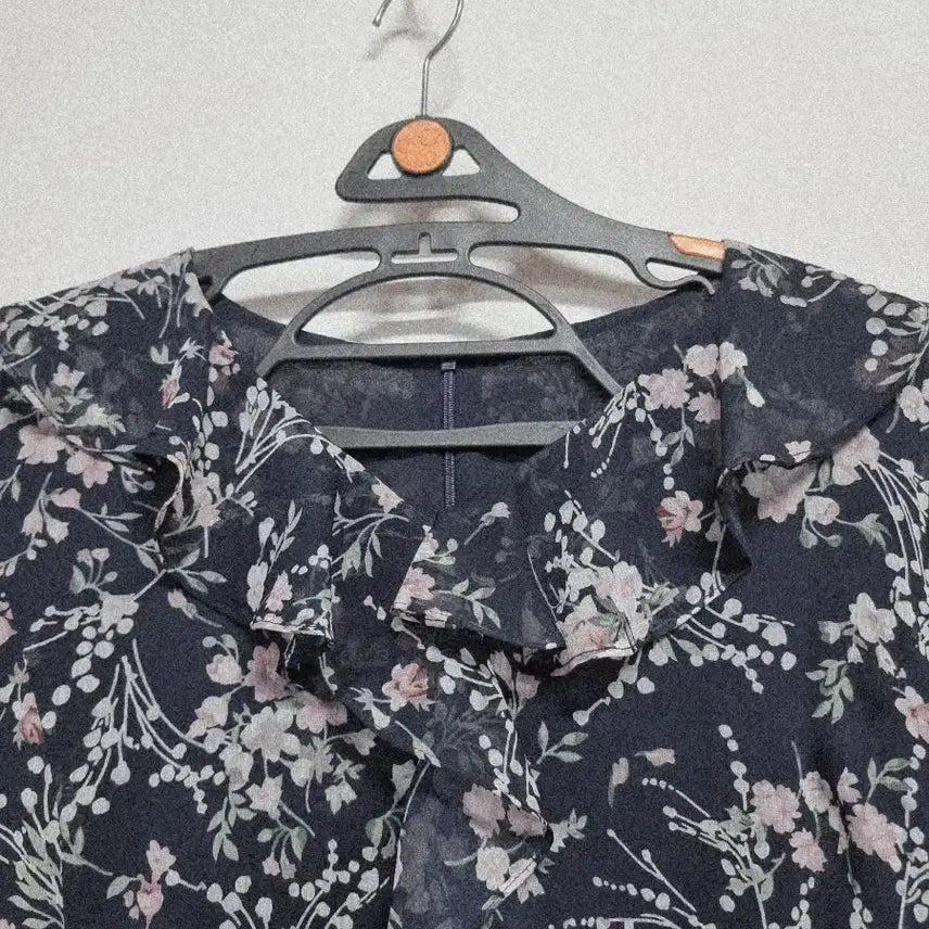 [BUNJANG] Madame Elegance Floral Chiffon Long Dress 77 / 마담엘레강스 플라워 쉬폰 롱 원피스 77