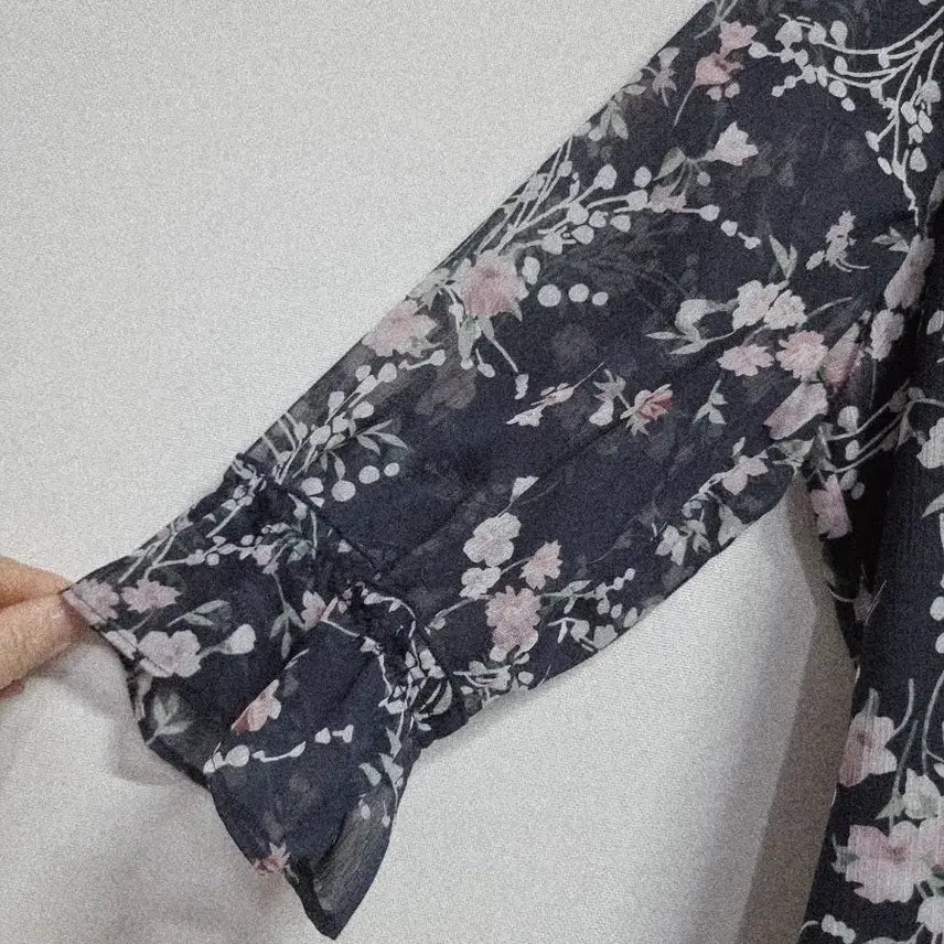 [BUNJANG] Madame Elegance Floral Chiffon Long Dress 77 / 마담엘레강스 플라워 쉬폰 롱 원피스 77