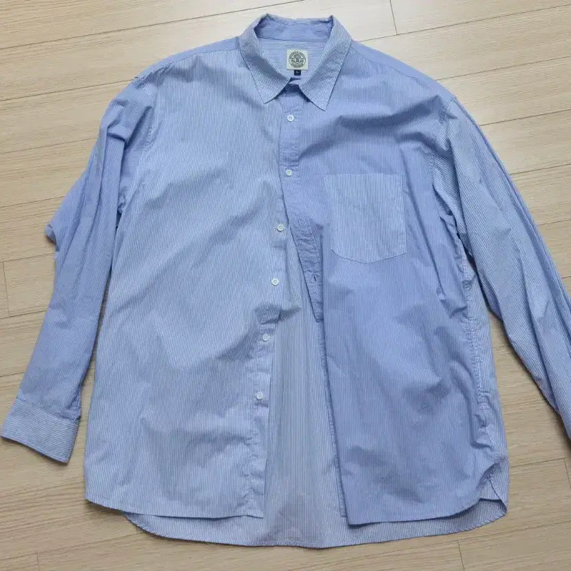 [BUNJANG] Deutero 90s Mix Blue Shirt L / 듀테로 암피스트 90년대 믹스 블루 셔츠 L