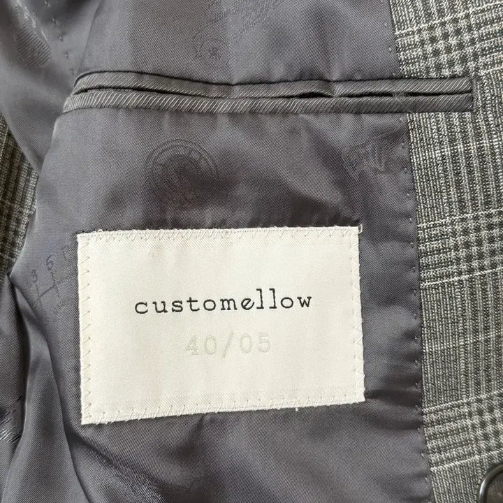 [BUNJANG] Customellow Gray Check Double Breasted Suit / 커스텀멜로우 그레이 체크 더블 브레스트 셋업