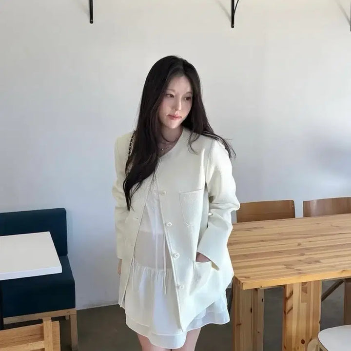[BUNJANG] Day-In Tweed Jacket and Dress Set / 데이인 트위드 자켓
