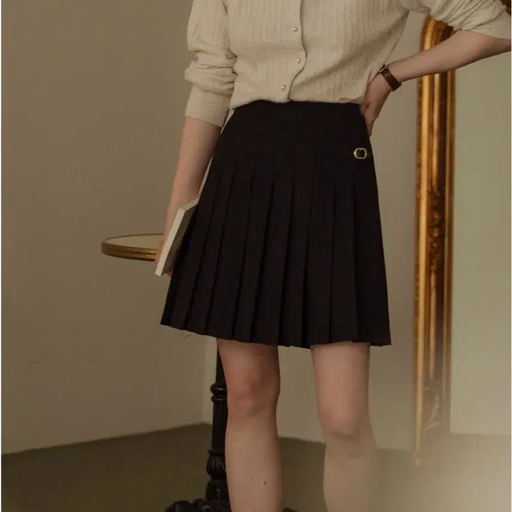 [BUNJANG] TILLIDIE Pleated Buckle Point Skirt / 틸아이다이 Buckle point pleats skirt