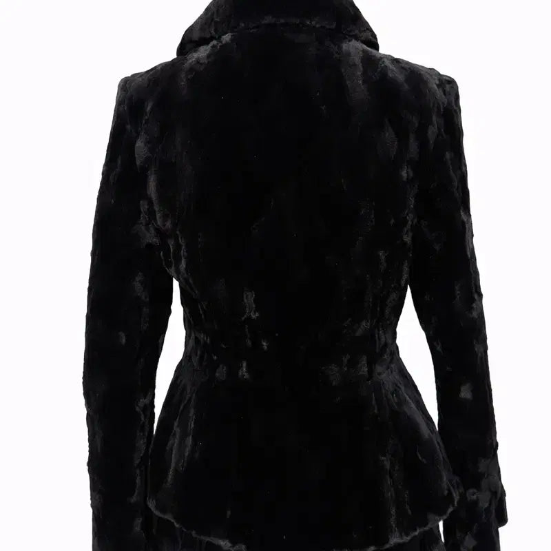 [BUNJANG] Premium Black Mink Coat Jacket (Slim Fit, Half Length) / 프리미엄 블랙 깎은 밍크 코트자켓 (슬림핏 / 하프기장)