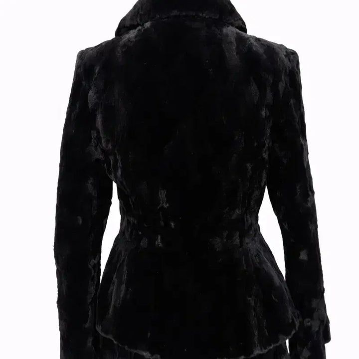 [BUNJANG] Premium Black Mink Coat Jacket (Slim Fit, Half Length) / 프리미엄 블랙 깎은 밍크 코트자켓 (슬림핏 / 하프기장)