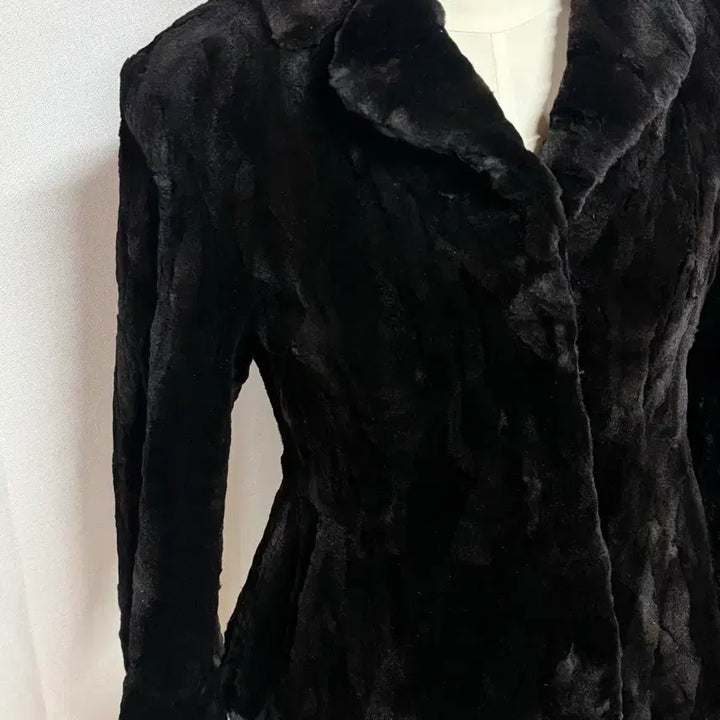 [BUNJANG] Premium Black Mink Coat Jacket (Slim Fit, Half Length) / 프리미엄 블랙 깎은 밍크 코트자켓 (슬림핏 / 하프기장)