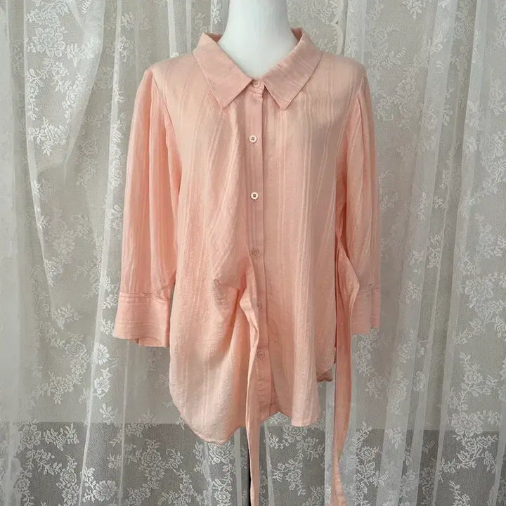 [BUNJANG] On&amp;On Embroidered Blouse Shirt / S) 온앤온 매듭 블라우스 셔츠 핑크
