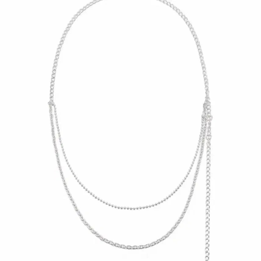 [BUNJANG] Numbering Silver Chain Belt / 넘버링 실버 체인벨트 