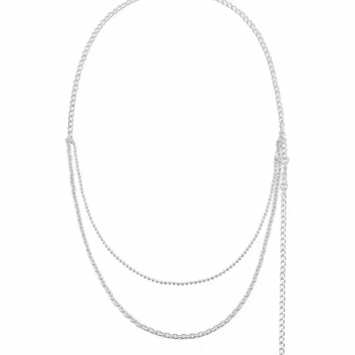 [BUNJANG] Numbering Silver Chain Belt / 넘버링 실버 체인벨트 