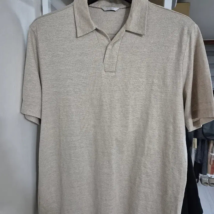 [BUNJANG] Time Homme Linen PK Polo Shirt / 타임옴므 린넨 PK 카라티 105 라이트베이지