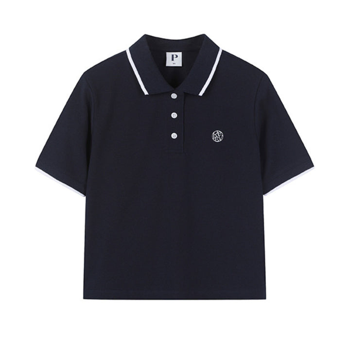 [BUNJANG] Polham PK Collar Crop Short Sleeve T-shirt Navy 95 / 새) PK 카라 크롭 반팔 네이비 95 미개봉 새상품