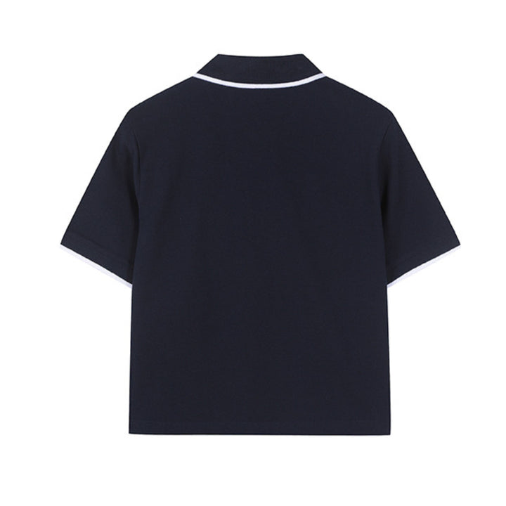 [BUNJANG] Polham PK Collar Crop Short Sleeve T-shirt Navy 95 / 새) PK 카라 크롭 반팔 네이비 95 미개봉 새상품