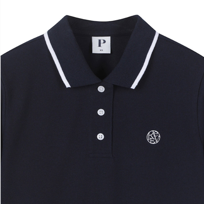 [BUNJANG] Polham PK Collar Crop Short Sleeve T-shirt Navy 95 / 새) PK 카라 크롭 반팔 네이비 95 미개봉 새상품