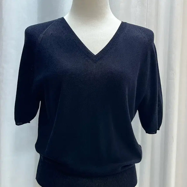 [BUNJANG] the CASHMERE V-Neck Short Sleeve Knit Top / the CASHMERE V넥 반팔 니트 블랙 새상품 85(S)새옷급
