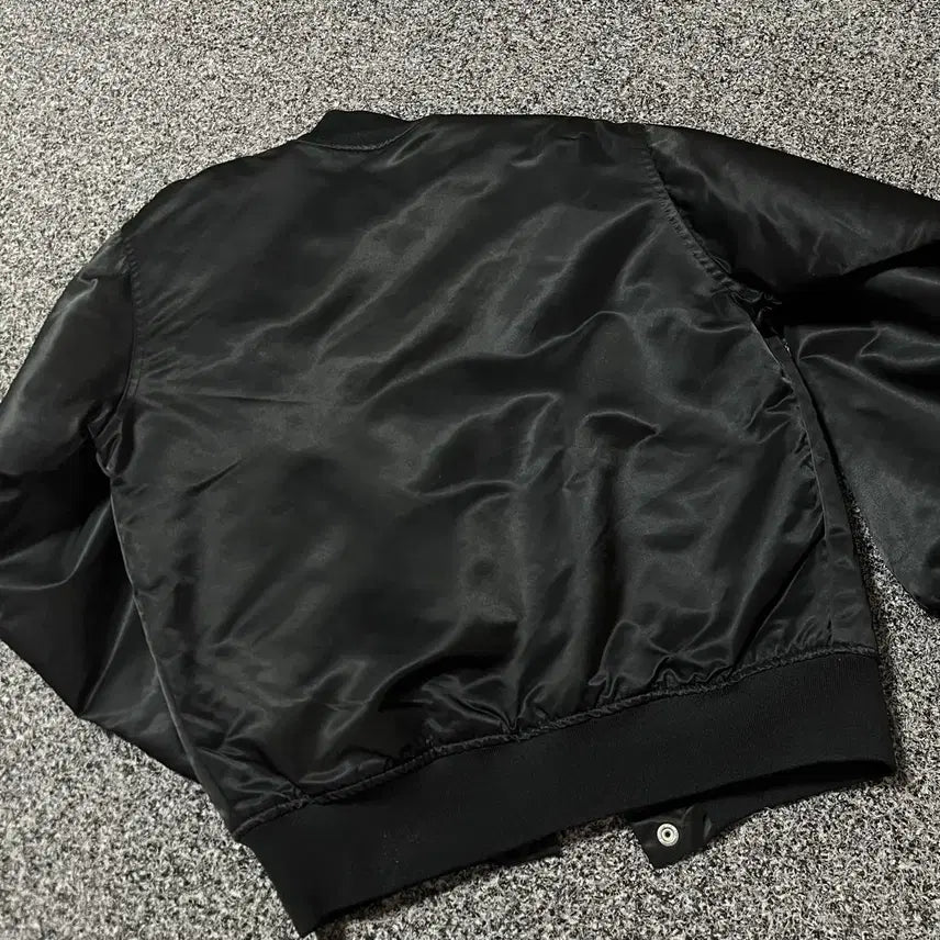 [BUNJANG] Vintage USA Chicago Black Satin Baseball Jacket / 빈티지 USA시카고 블랙 새틴 야구 점퍼