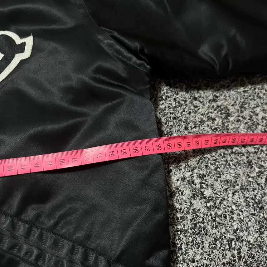 [BUNJANG] Vintage USA Chicago Black Satin Baseball Jacket / 빈티지 USA시카고 블랙 새틴 야구 점퍼