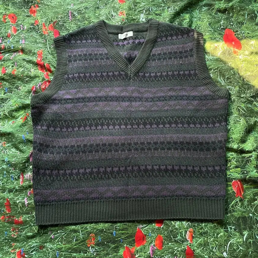 [BUNJANG] XERO Violet V-Neck Knit Vest / [XERO 제로] 바이올렛 니트 베스트 V넥 조끼 (바이올렛/M)