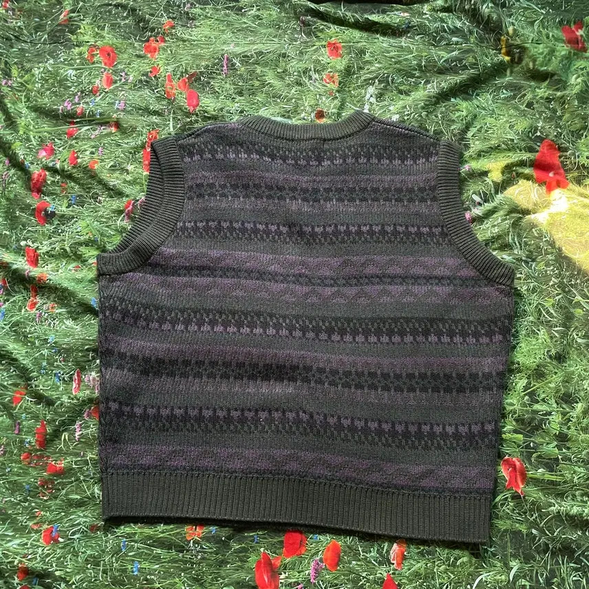 [BUNJANG] XERO Violet V-Neck Knit Vest / [XERO 제로] 바이올렛 니트 베스트 V넥 조끼 (바이올렛/M)