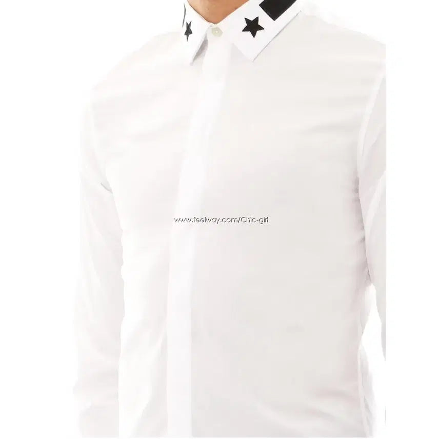 [BUNJANG] Givenchy Signature Black Star Point White Shirt / (새상품) 지방시 신상 시그니처 블랙 스타 포인트 화이트 셔츠