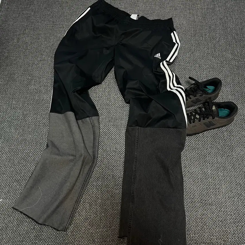 [BUNJANG] Adidas Black Track Pants Reconstructed / 아디다스 블랙 트랙 팬츠 리폼
