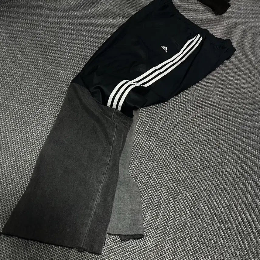 [BUNJANG] Adidas Black Track Pants Reconstructed / 아디다스 블랙 트랙 팬츠 리폼