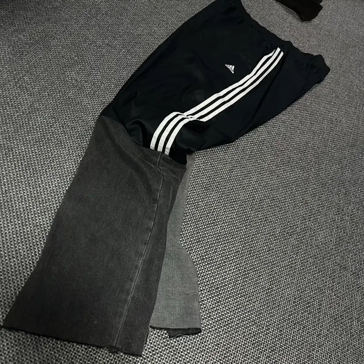 [BUNJANG] Adidas Black Track Pants Reconstructed / 아디다스 블랙 트랙 팬츠 리폼
