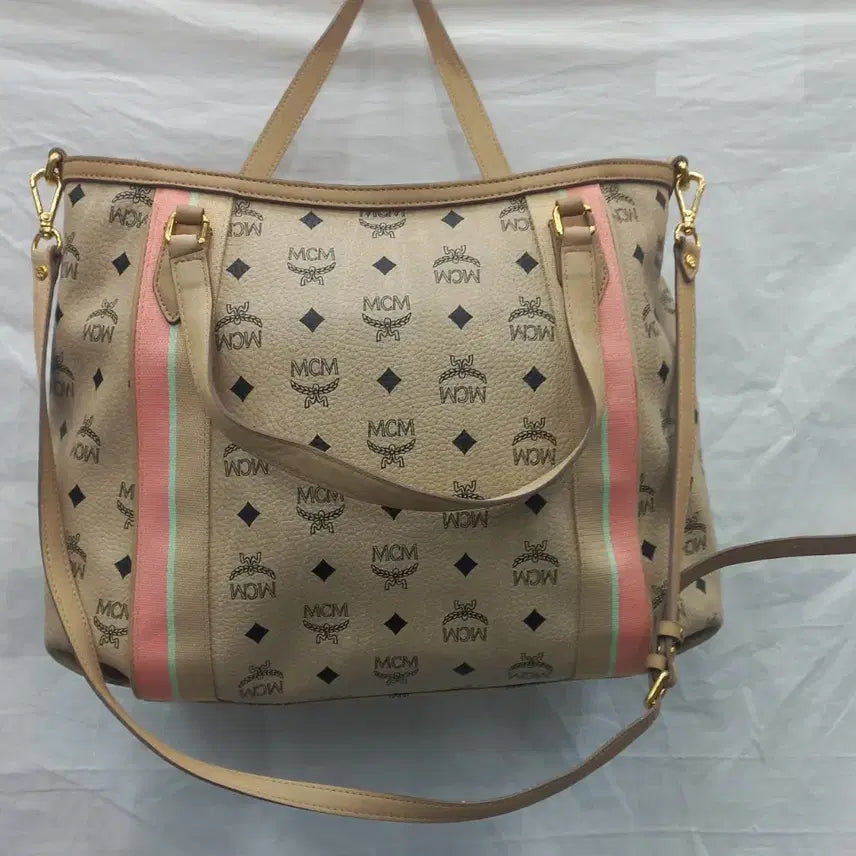 [BUNJANG] MCM Logo Tote Bag &amp; Shoulder Bag / MCM 로고 토트백 겸 숄더백