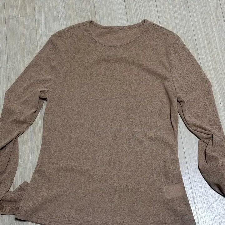 [BUNJANG] Stretchy Sheer Long Sleeve Crew Neck Fitted Top / 신축성 시스루 긴팔 크루넥 피티드 티셔츠 탑