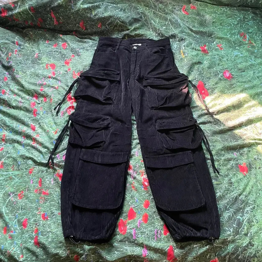 [BUNJANG] Partimento Corduroy Combat Cargo Pants (Black/M) / [파르티멘토] 코듀로이 컴뱃 카고 팬츠 (블랙/M)