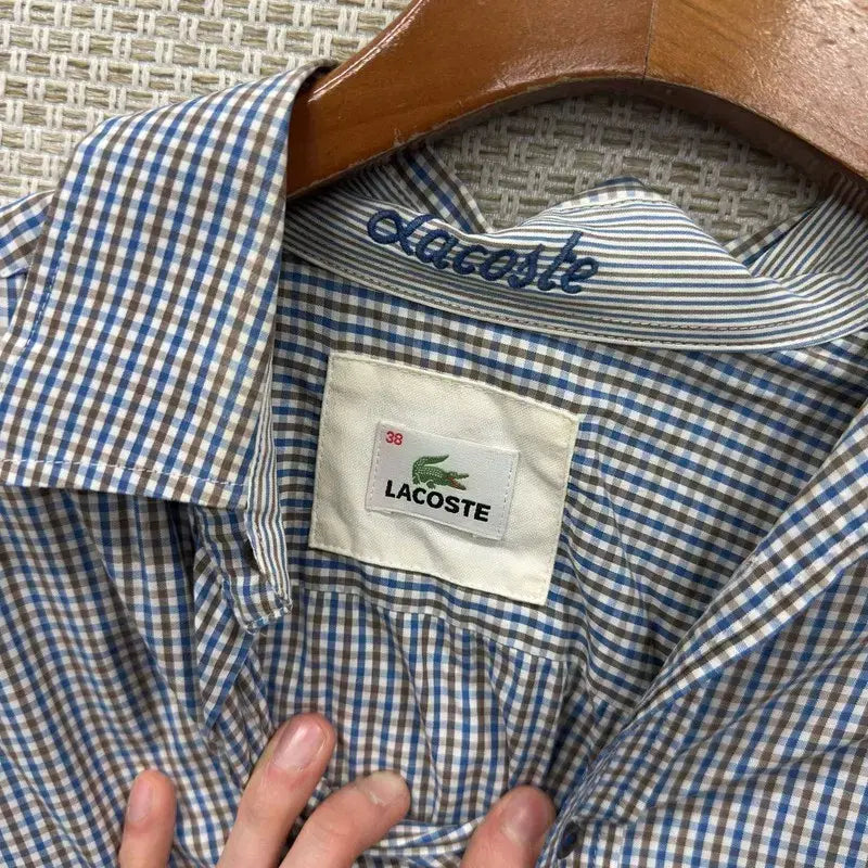 [BUNJANG] Lacoste Casual Embroidered Logo Long Sleeve Shirt / 라코스테 캐주얼 자수로고 긴팔 셔츠 95 A07811