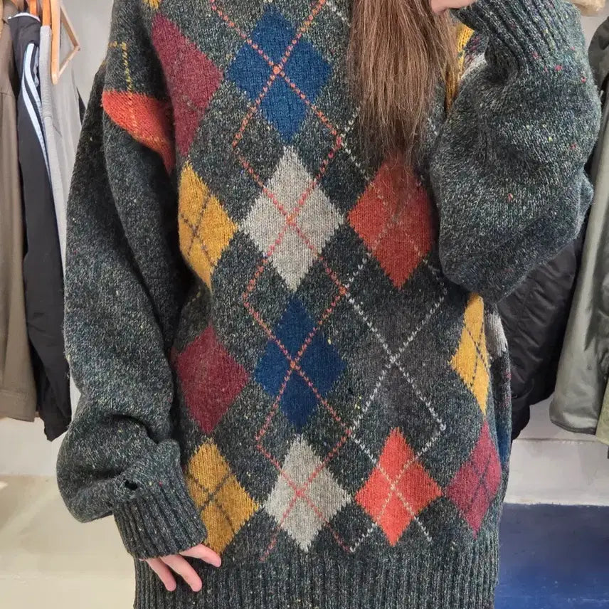 [BUNJANG] Kerry Ireland Argyle Knit Sweater / 1990s Kerry Ireland 아일랜드 아가일 니트