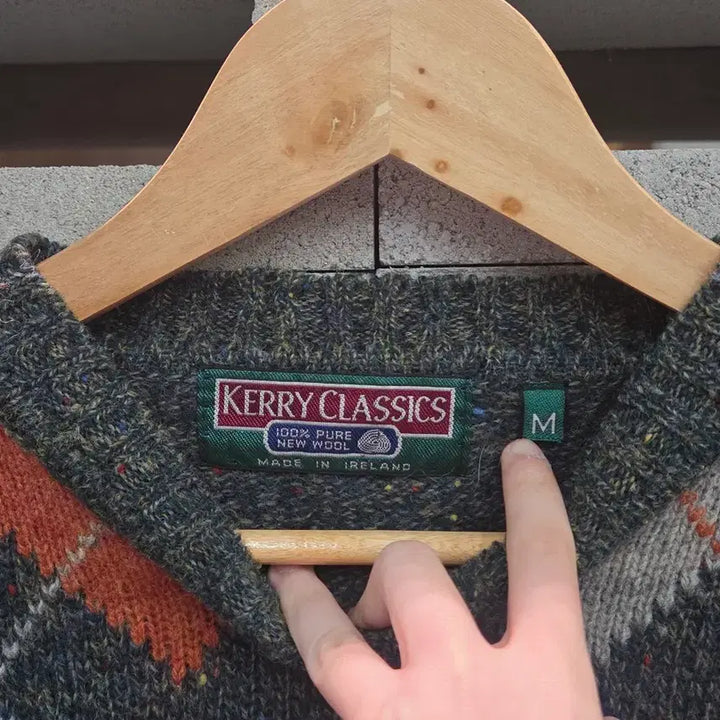 [BUNJANG] Kerry Ireland Argyle Knit Sweater / 1990s Kerry Ireland 아일랜드 아가일 니트