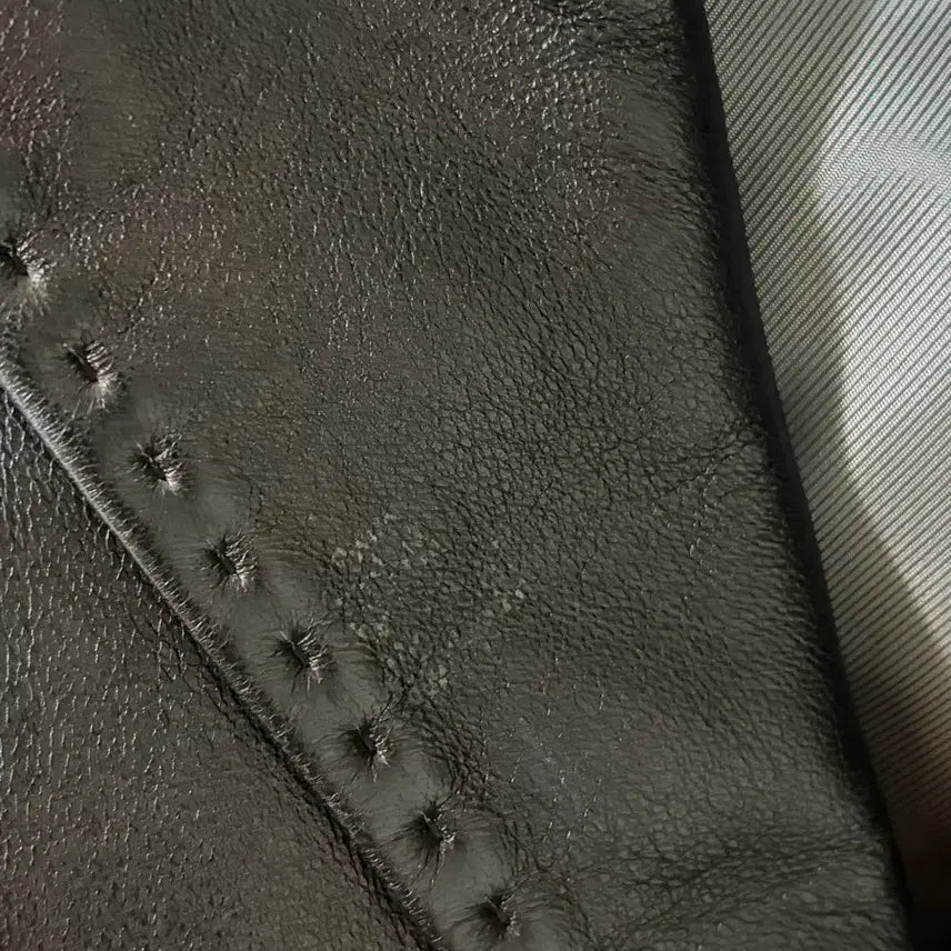 [BUNJANG] Comodo Lambskin Leather Blazer Jacket / Comodo 양가죽 3버튼 레더 블레이저 카코트