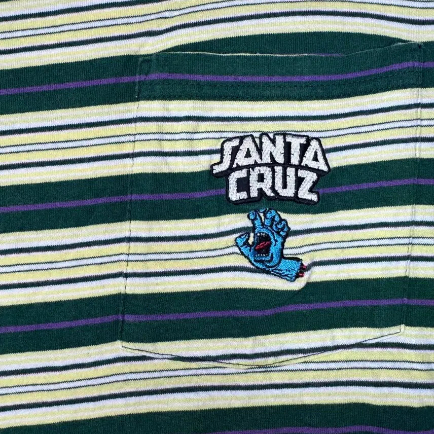[BUNJANG] SANTACRUZ Striped Border T-shirt / 빈티지 산타크루즈 SANTACRUZ 스트라이프 보더 티셔츠 L