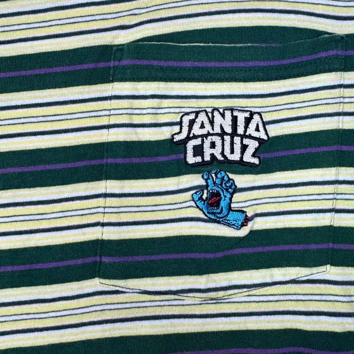 [BUNJANG] SANTACRUZ Striped Border T-shirt / 빈티지 산타크루즈 SANTACRUZ 스트라이프 보더 티셔츠 L